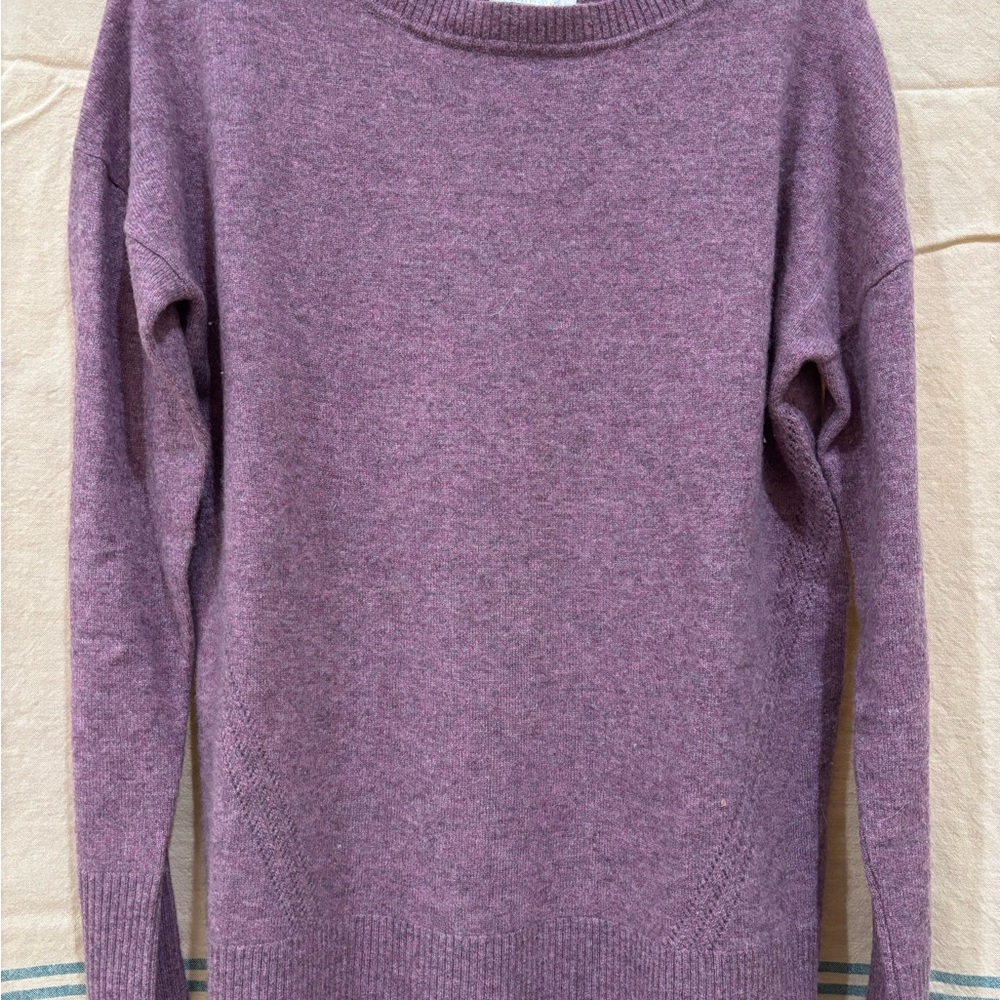 Adrienne Vittadini Purple Crew Neck Cashmere Sweater